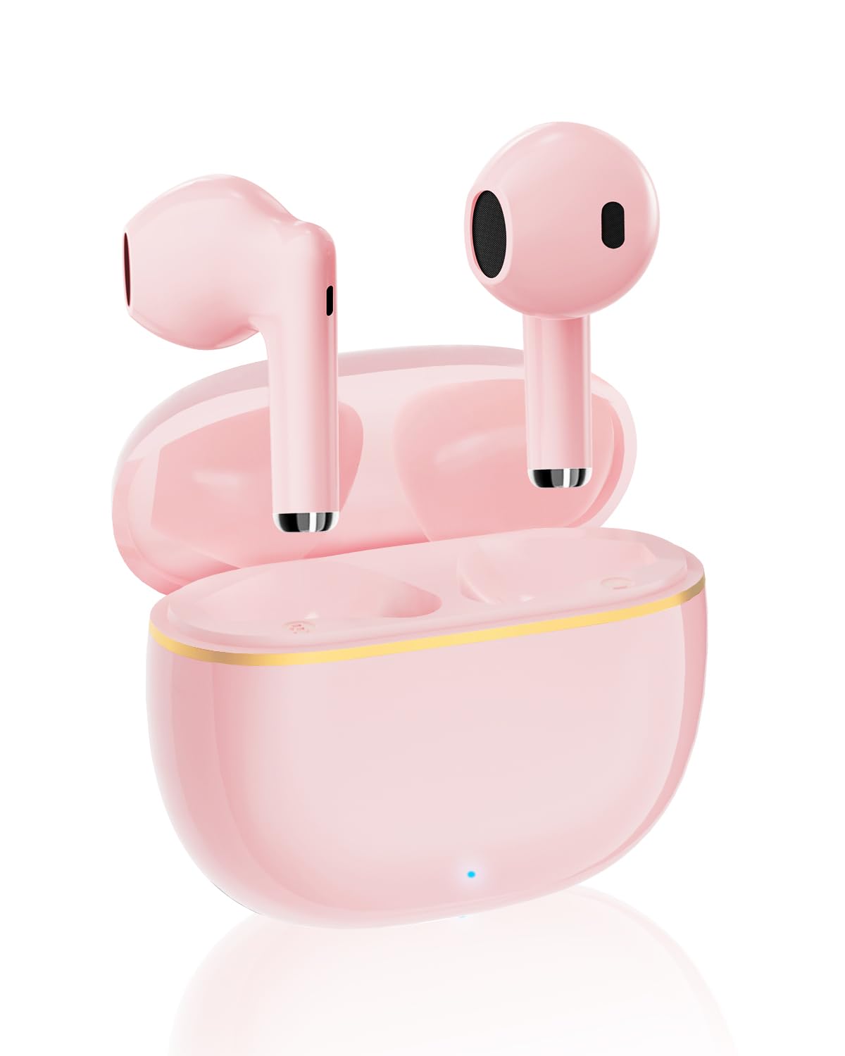 AOKIMI ワイヤレスイヤホン bluetooth イヤホン V12 ブルートゥース イヤホン 小型/軽量 ぶるーとぅーすイヤホン Hi-Fi 最大36時間再生 CVC8.0/ENC/AAC ENC通話ノイズキャンセリング 自動ペアリング Type-C充電 IPX7防水 タッチ式音量調整 片耳/両耳 (ピンク)